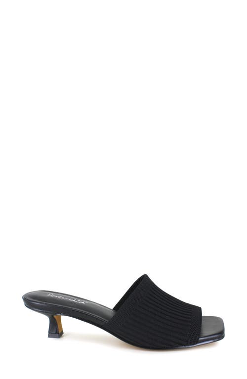 Splendid Hadley Kitten Heel Slide Sandal In Black Knit