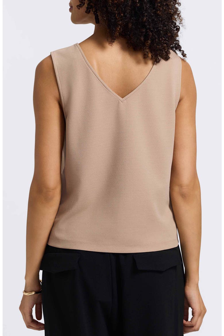 Callie Sleeveless Crepe Knit Top, Alternate, color, KHAKI