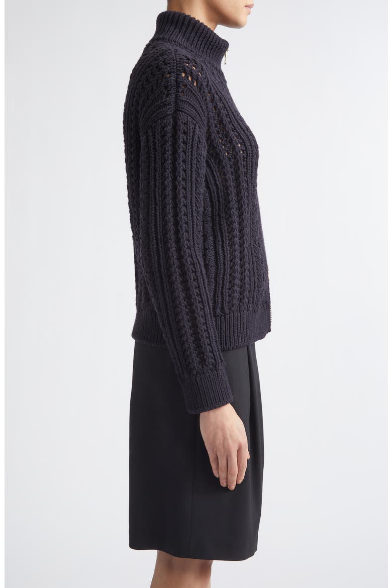Wool Zip Cardigan, Alternate, color, 177 AMETHYST