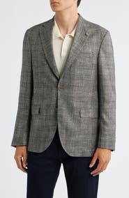 Jack Victor Midland Contemporary Fit Marled Plaid Wool Blend Sport Coat
