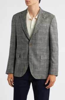 Jack Victor Midland Contemporary Fit Marled Plaid Wool Blend Sport Coat