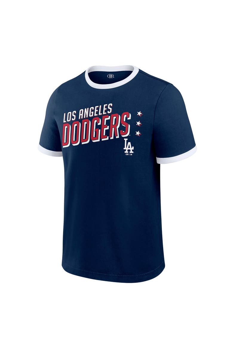 Men's Darius Rucker Collection by Fanatics  Navy Los Angeles Dodgers Americana Washed Ringer T-Shirt, Alternate, color, Navy