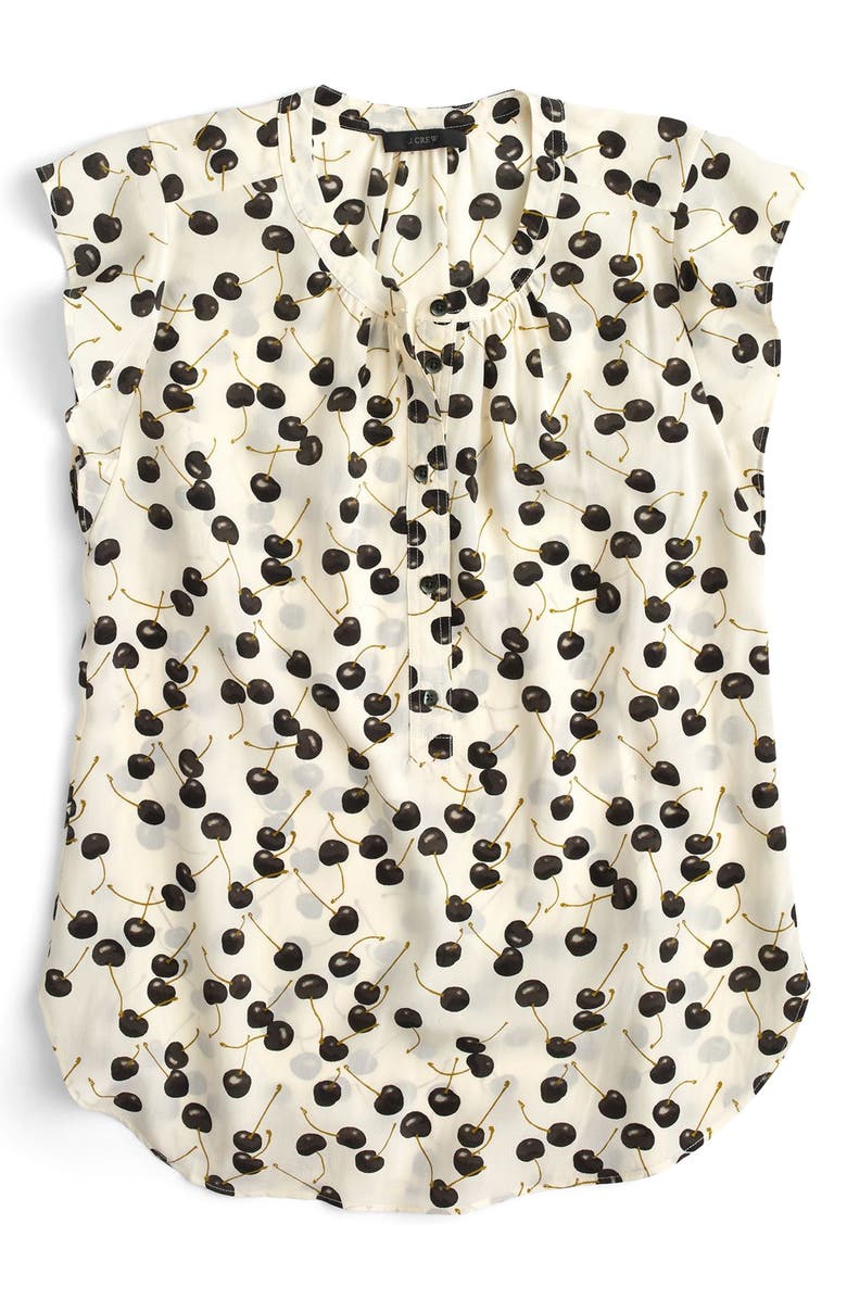 J.CREW FACTORY J.Crew Flutter Sleeve Silk Top, Alternate, color, 