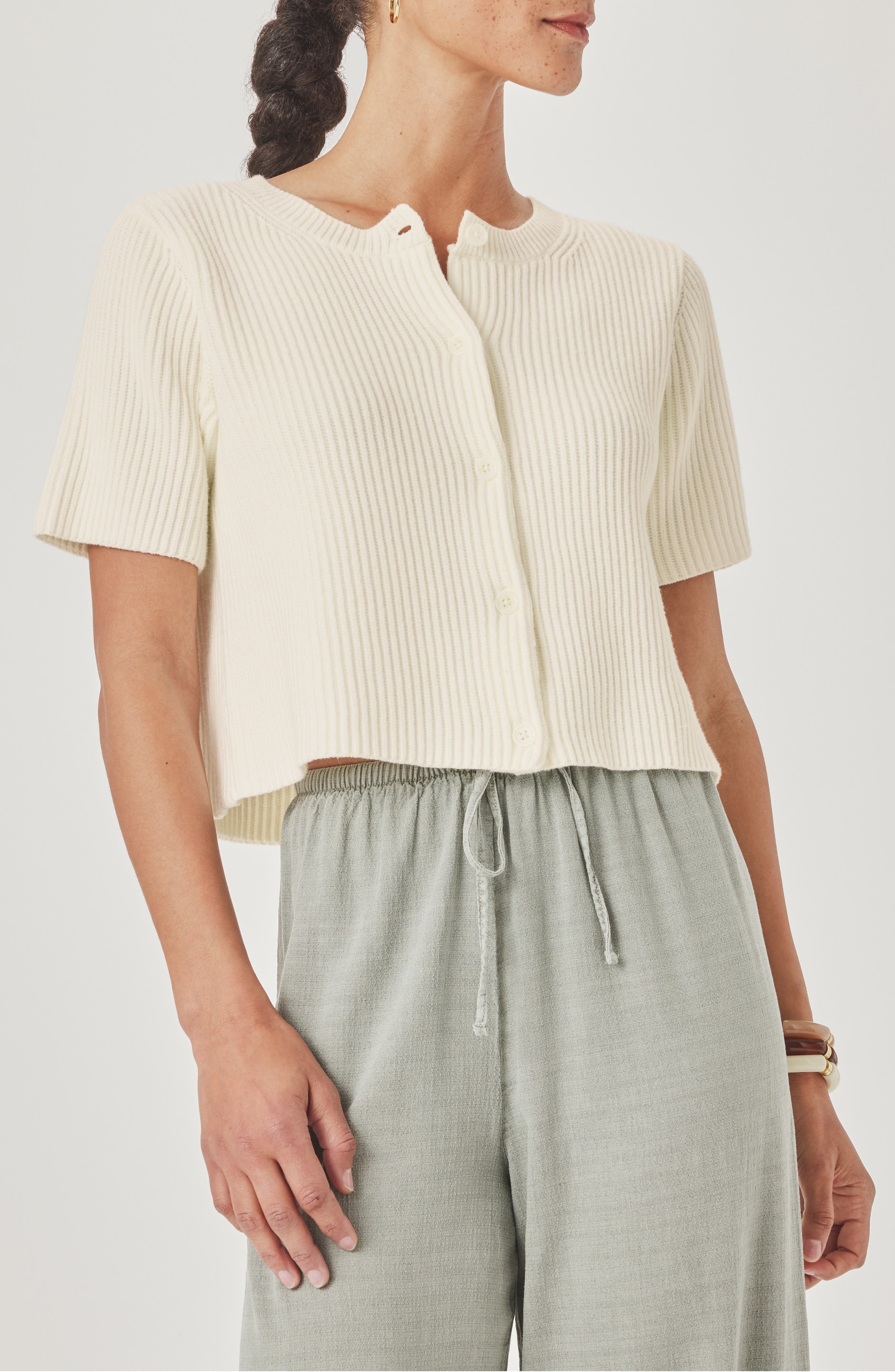 Delilah Crop Rib Cardigan