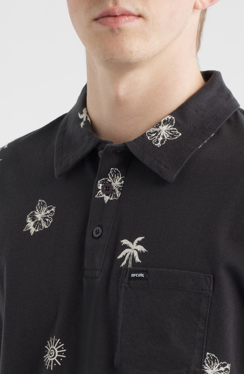 Rip Curl Sessions Cotton Pocket Polo, Alternate, color, Washed Black