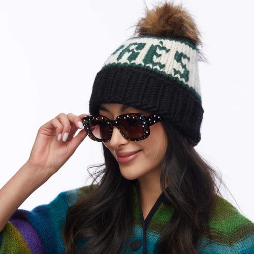 Lele Sadoughi Black & Forest Apres Beanie In Black
