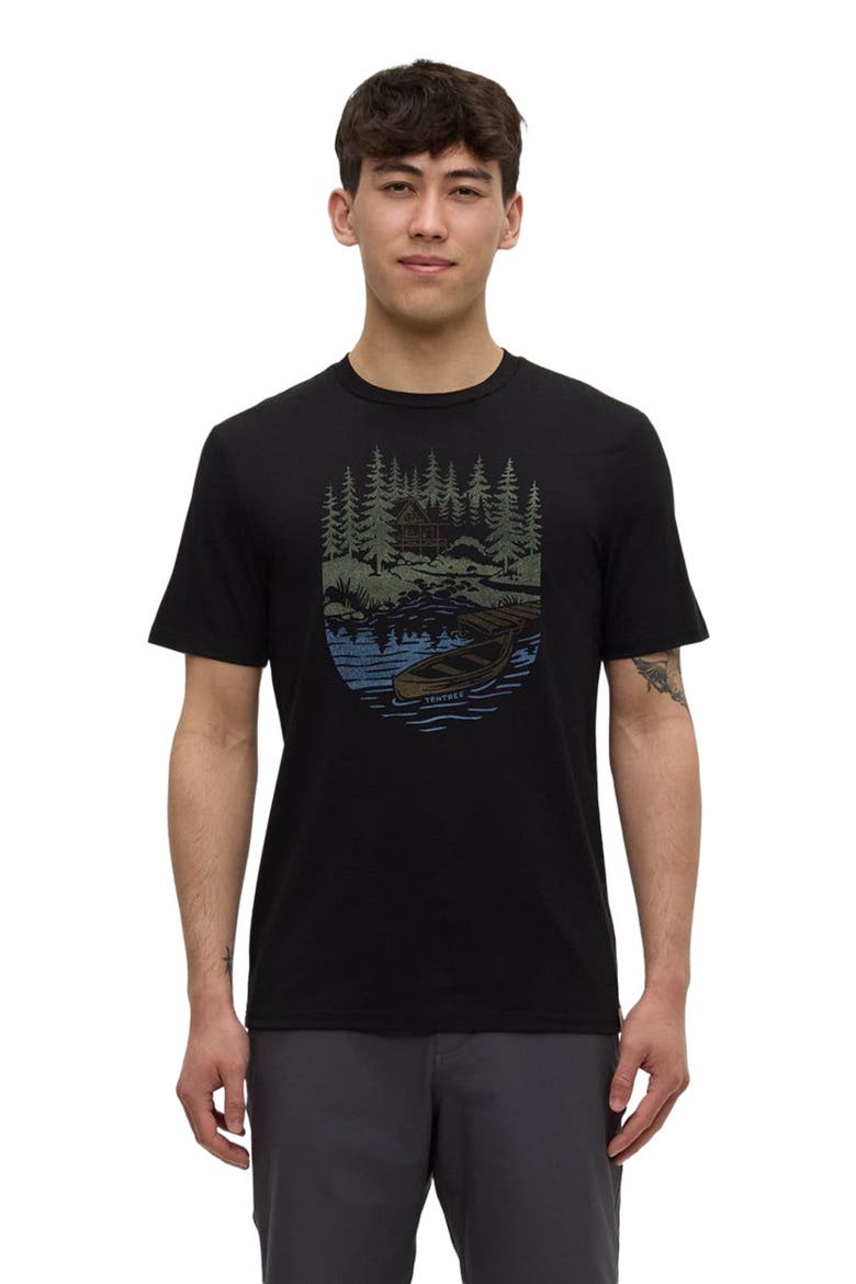 Getaway T-Shirt, Alternate, color, Meteorite Black/Light Moss