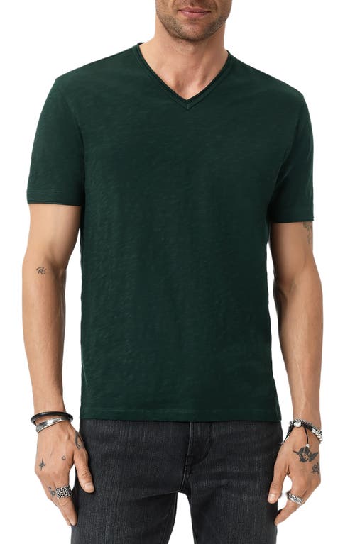 John Varvatos Miles Slub Organic Cotton T-shirt In Green
