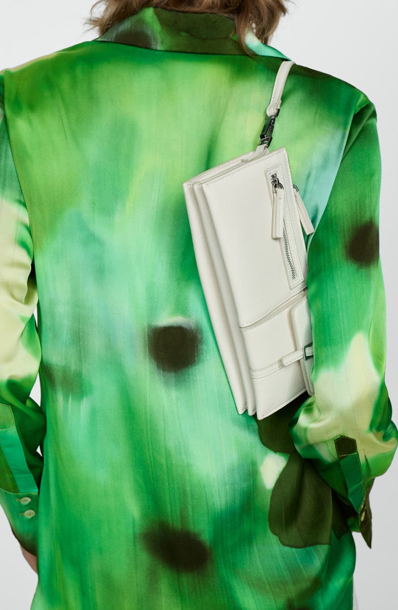 MANGO Satin Button-Up Shirt, Alternate, color, 