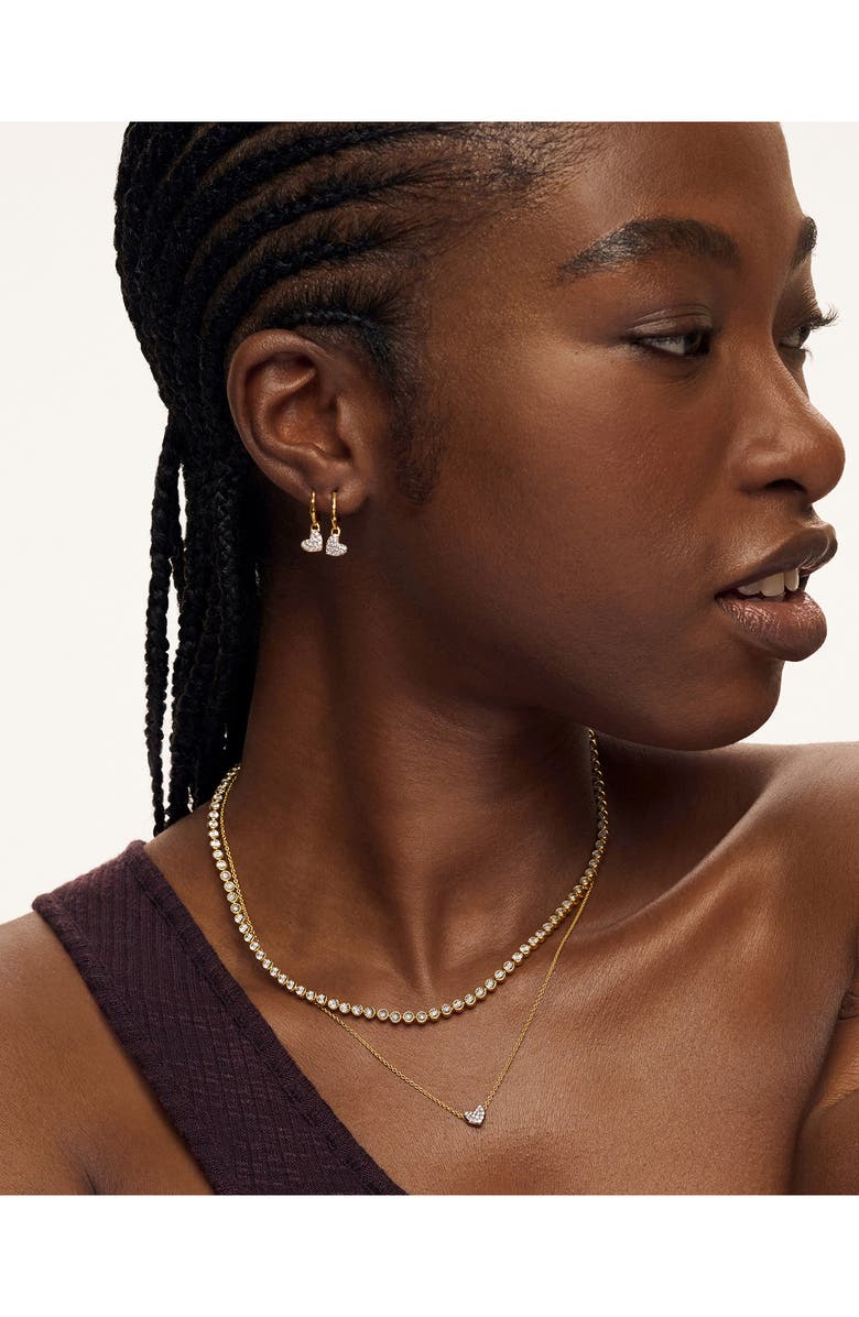 Monica Vinader Lab-Created Diamond Heart Huggie Hoop Earrings, Alternate, color, 18K Gold Vermeil