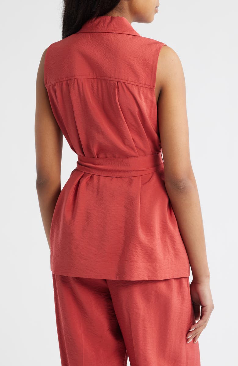 Anne Klein Textured Belted Vest, Alternate, color, 