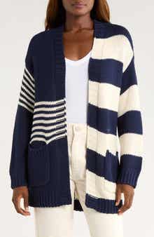 Tommy Bahama Boardwalk Stripe Cotton Open Front Cardigan