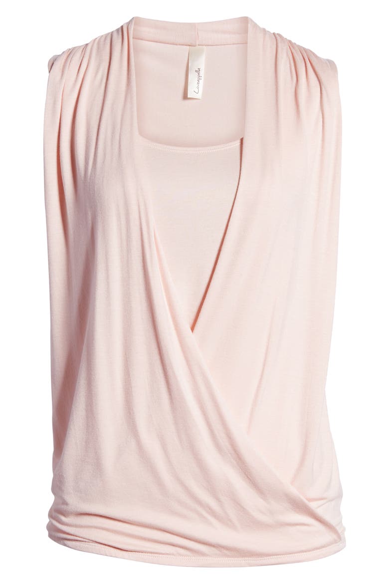 Cross Drape Sleeveless Top, Alternate, color, BLUSH