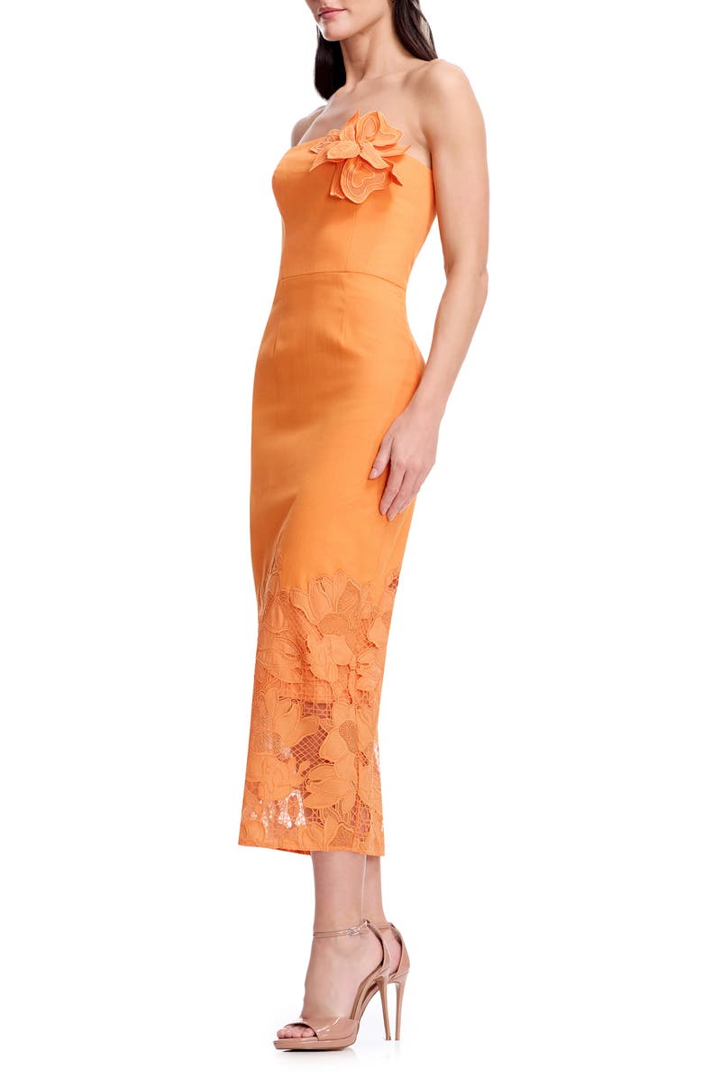 Dress the Population Vivian Floral Strapless Gown, Alternate, color, Apricot
