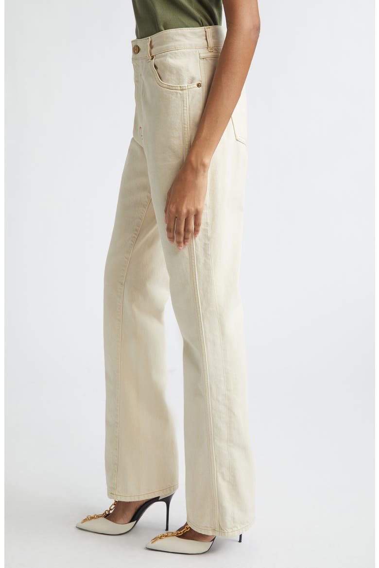 High Waist Tailored Jeans, Alternate, color, BEIGE