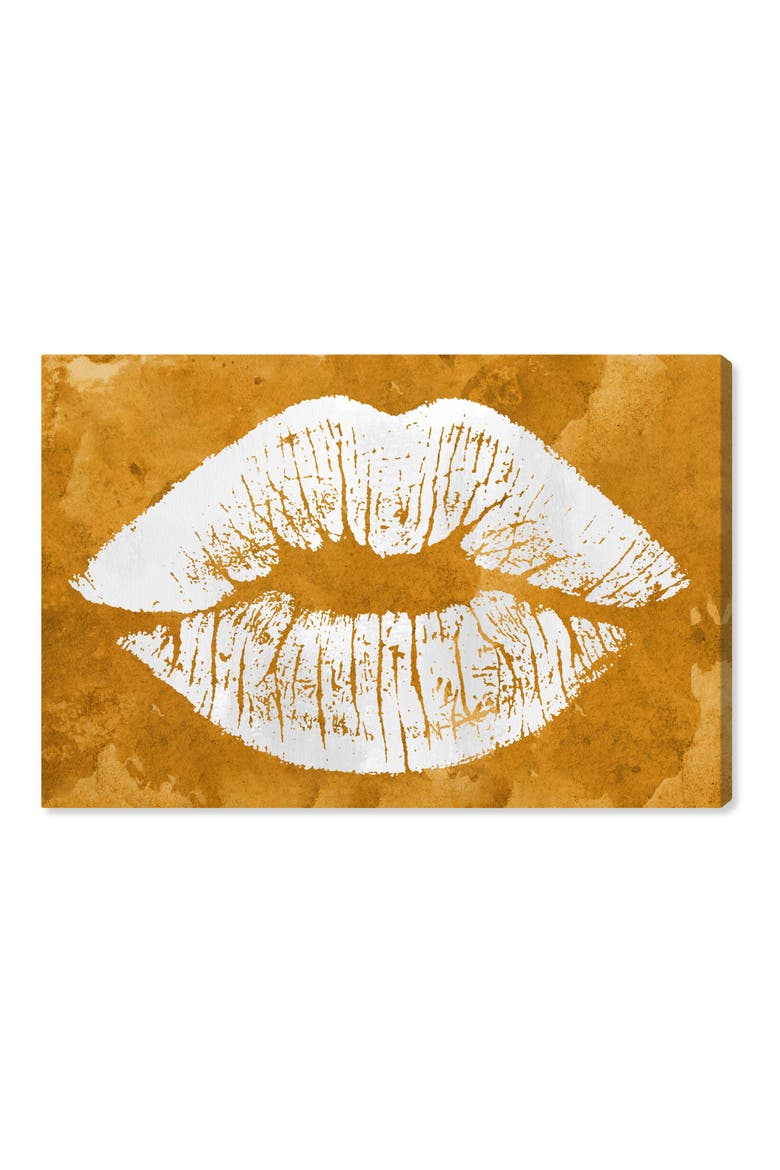 Solid Kiss Ochre Canvas Wall Art, Main, color, OCHRE