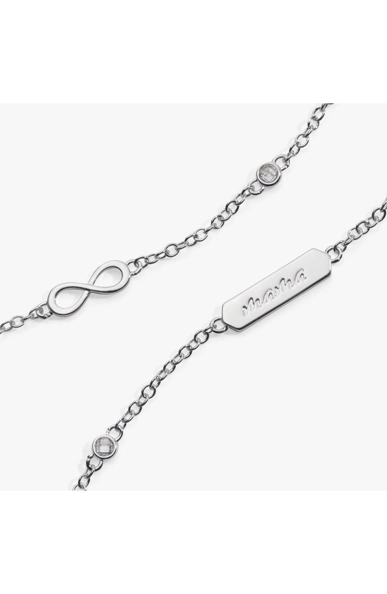 Alex and Ani Mama Infinity Chain Double Strand Bracelet, Alternate, color, Silver