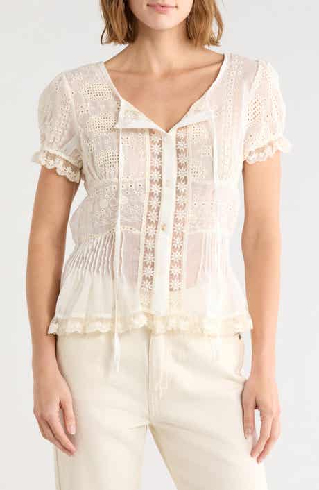 Victorian Eyelet Cotton Top