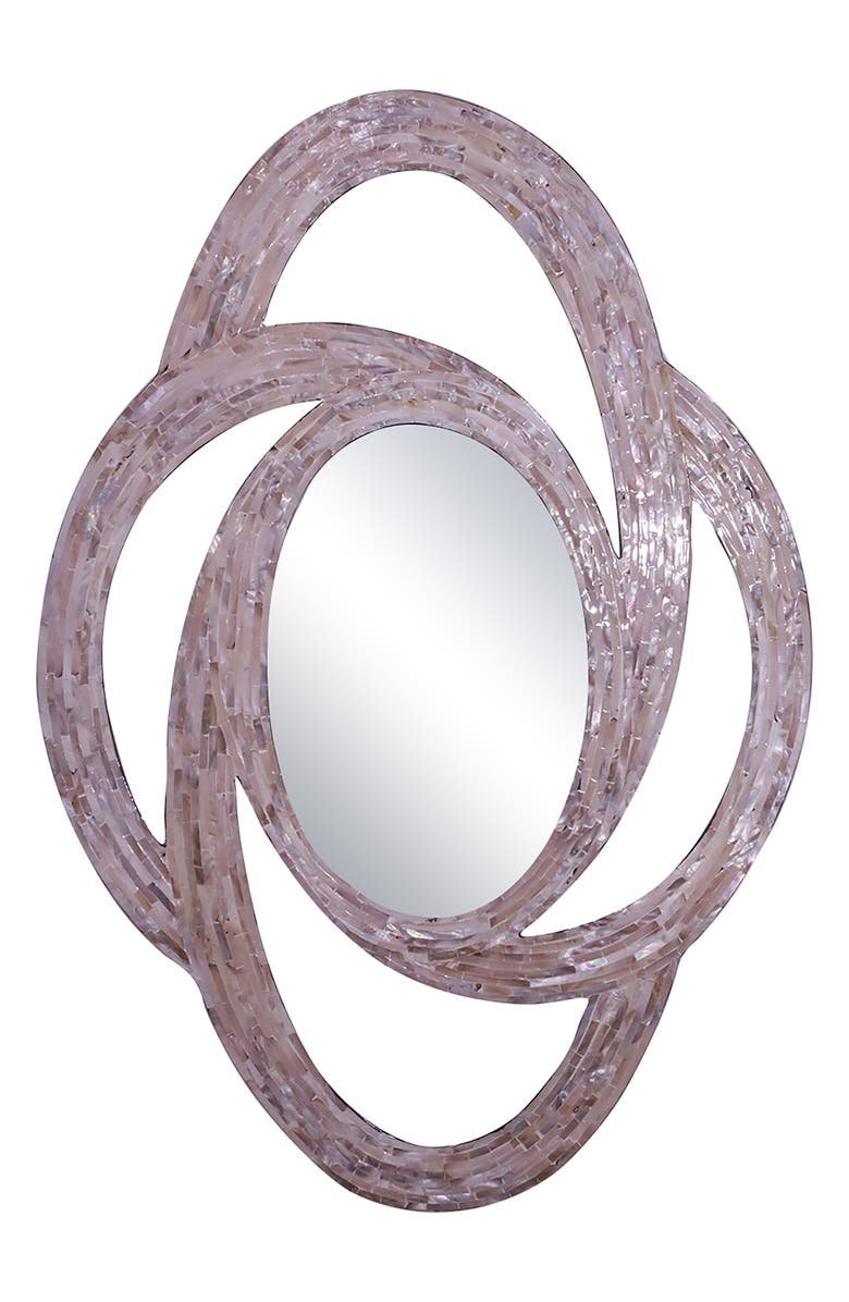 OVERSTOCK ART Rosey Mother of Pearl Framed Celtic Mirror - 26"x38", Main, color, 