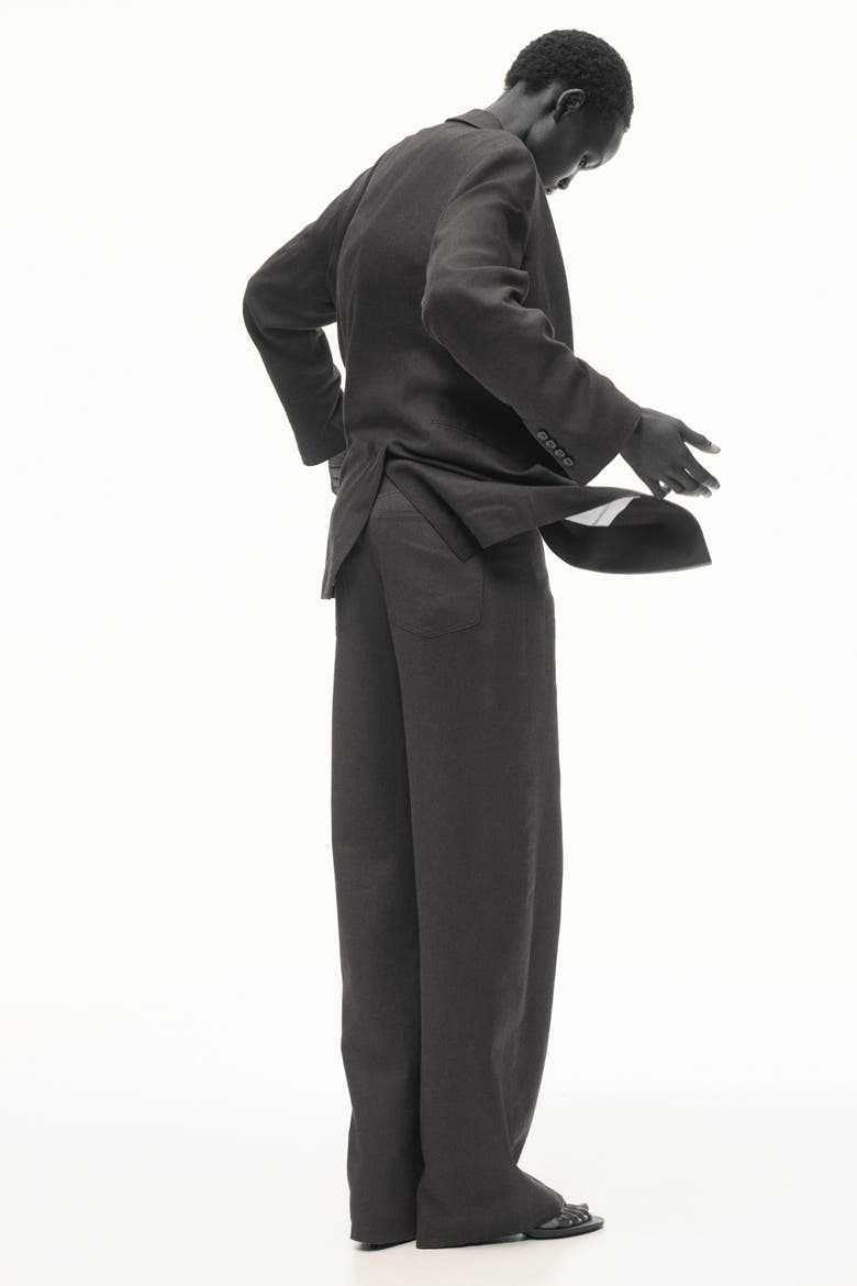 Linen-blend Trousers, Alternate, color, Dark brown