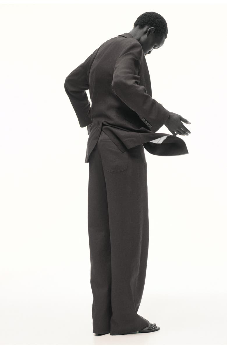 H&M Linen-blend Trousers, Alternate, color, Dark Brown