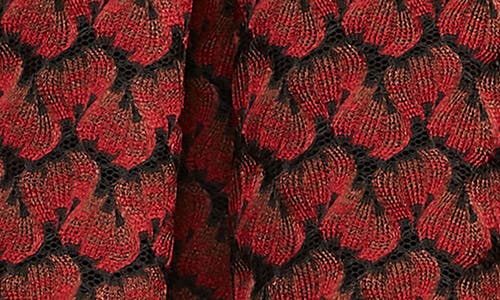 Maje Julian Pleated Jacquard Skirt In Red