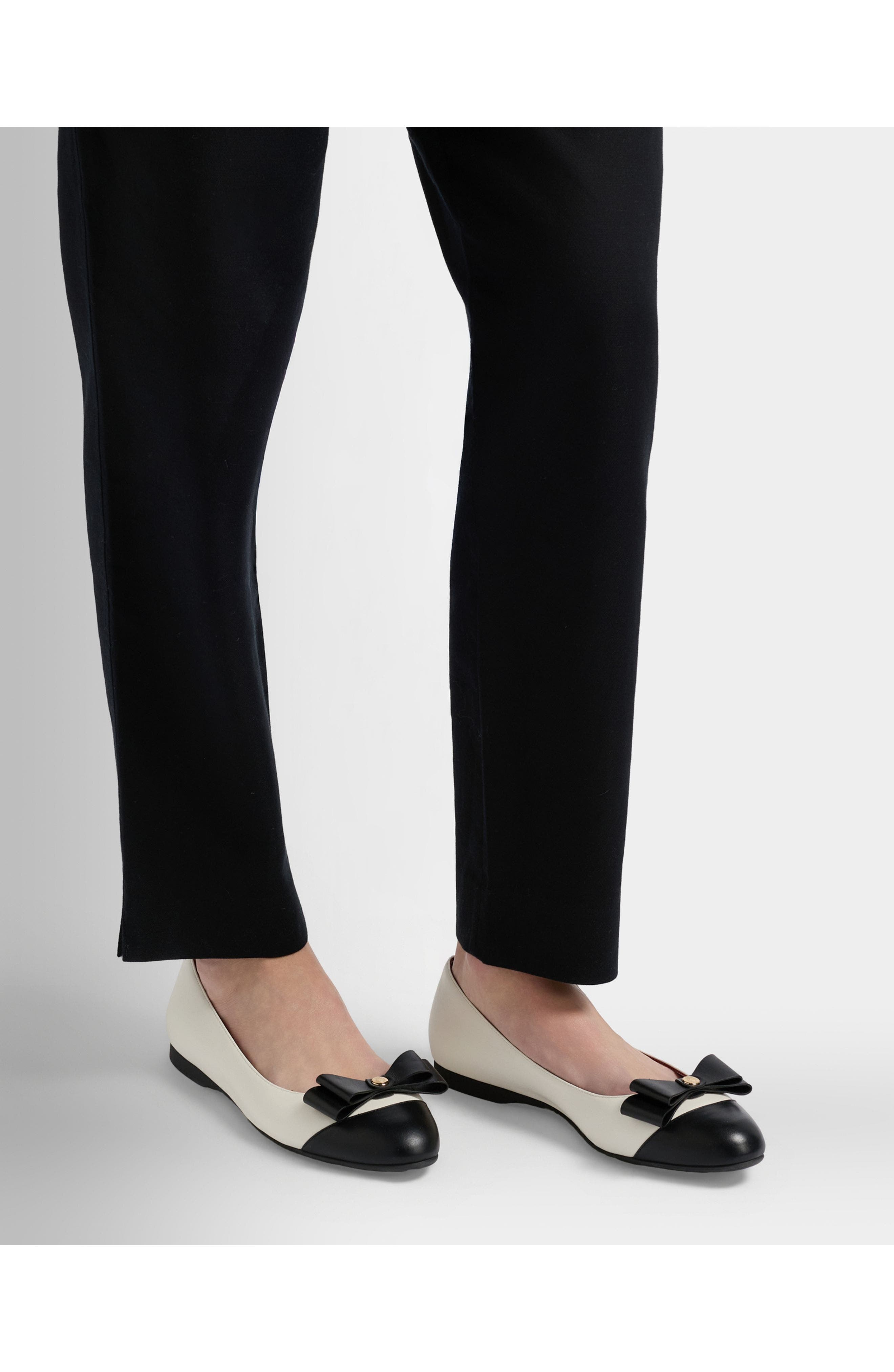 Bally Ysla Ballet Flat in Leather, Alternate, color, White