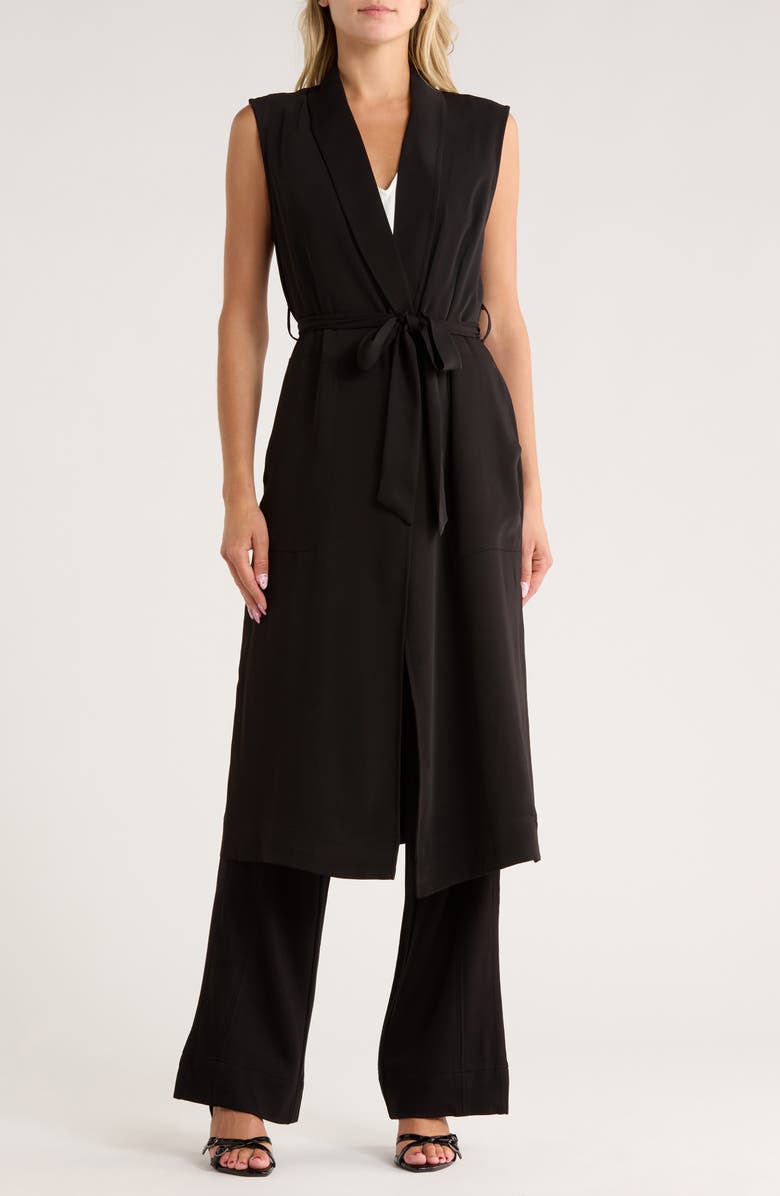 JASON WU Sleeveless Belted Robe Vest, Main, color, Black