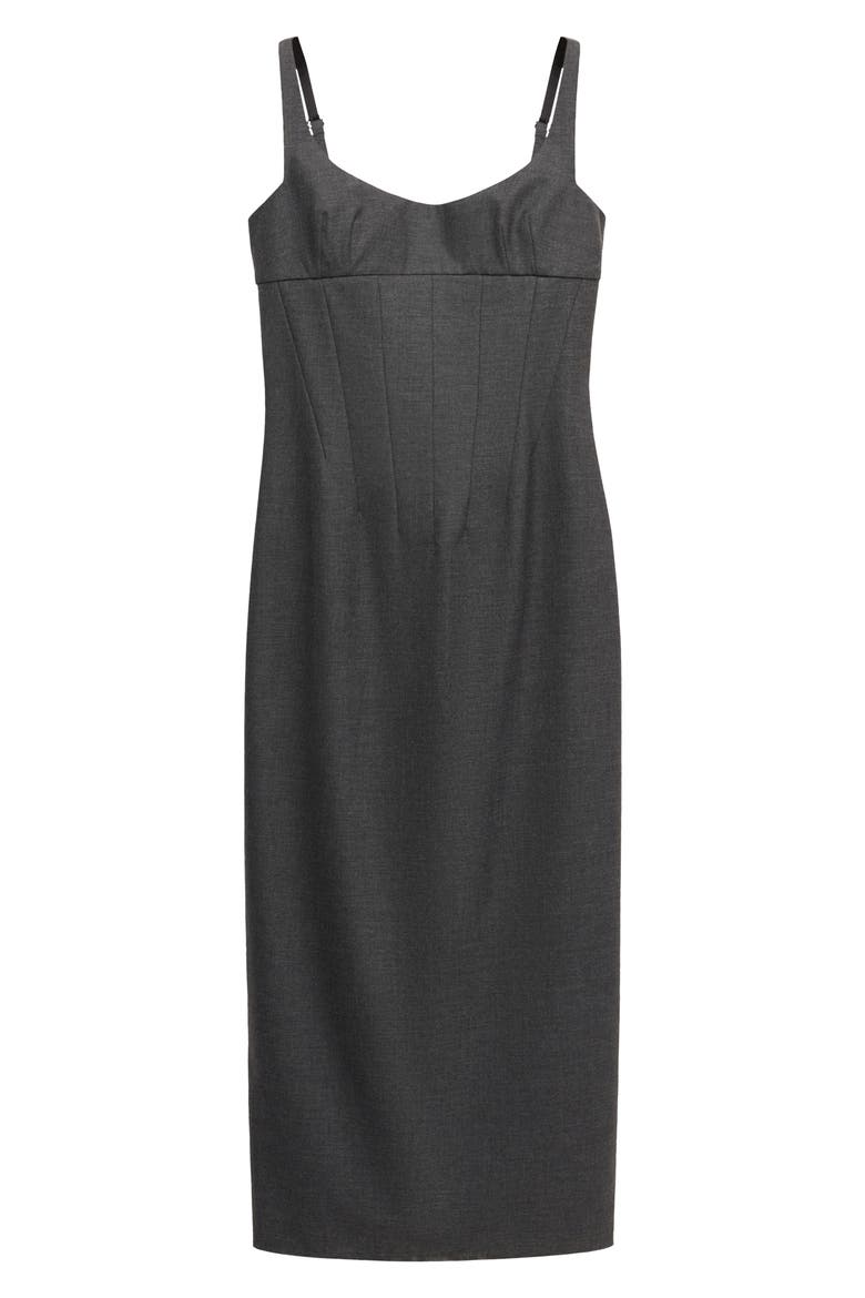 Decorative Seam Midi Dress, Main, color, GREY