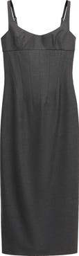 MANGO Decorative Seam Midi Dress
