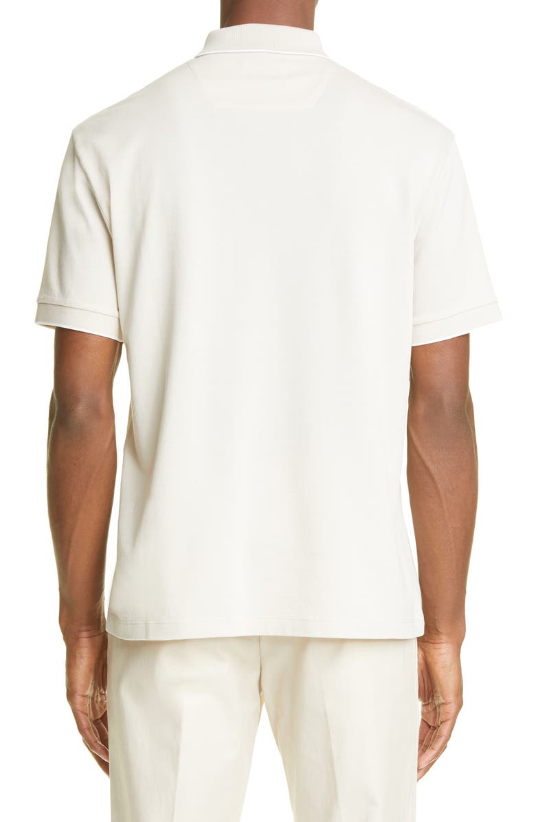 Giorgio Armani Tipped Short Sleeve Cotton Polo, Alternate, color,