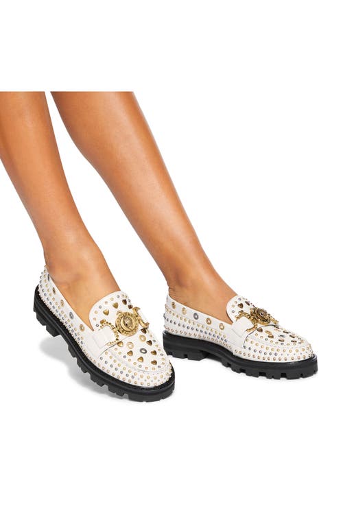 Kurt Geiger London Mansion Stud Platform Loafer In White