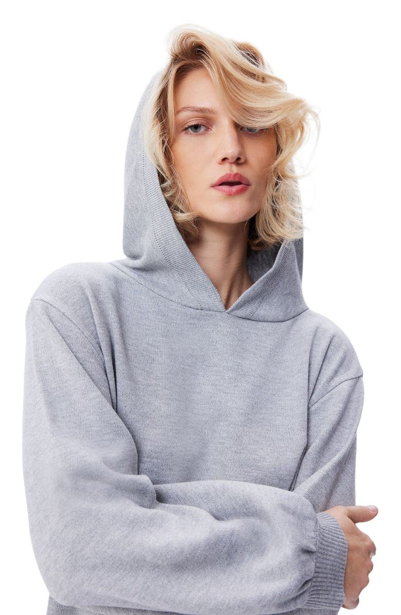 THEO The Label Nomia Pleated Hem Hoodie Dress, Alternate, color, 