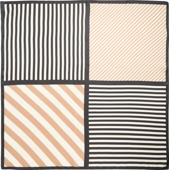 Stripe Square Silk Scarf