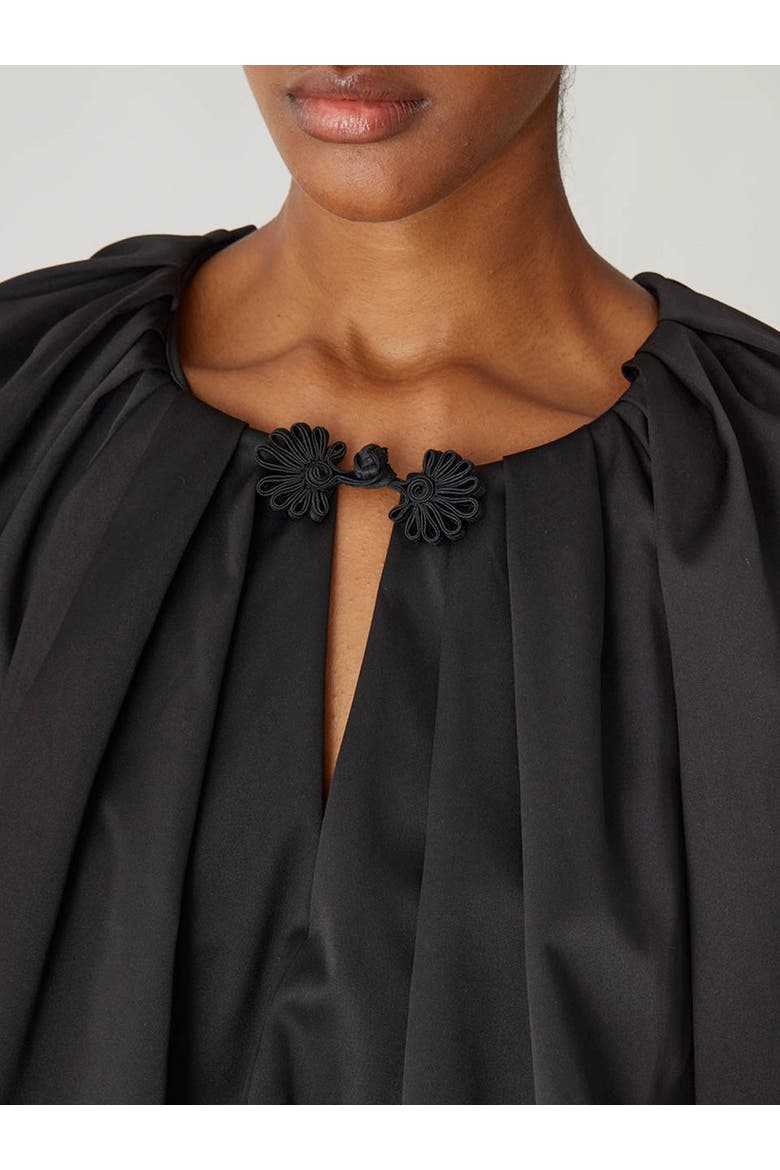 Techy Sateen Bubble Top, Alternate, color, BLACK