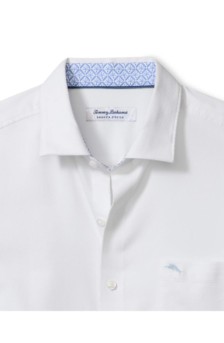 Tommy Bahama Sarasota Stretch Ventura Coast Solid White IslandZone<sup>®</sup> Button-Up Shirt, Alternate, color, White