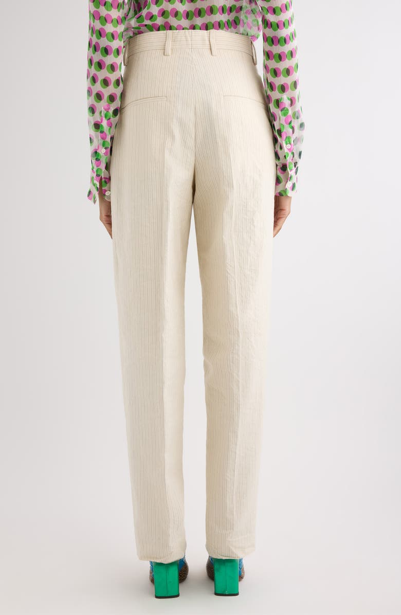 Dries Van Noten Pilar Tailored Stripe Washed Cotton Blend Pants, Alternate, color, Ecru