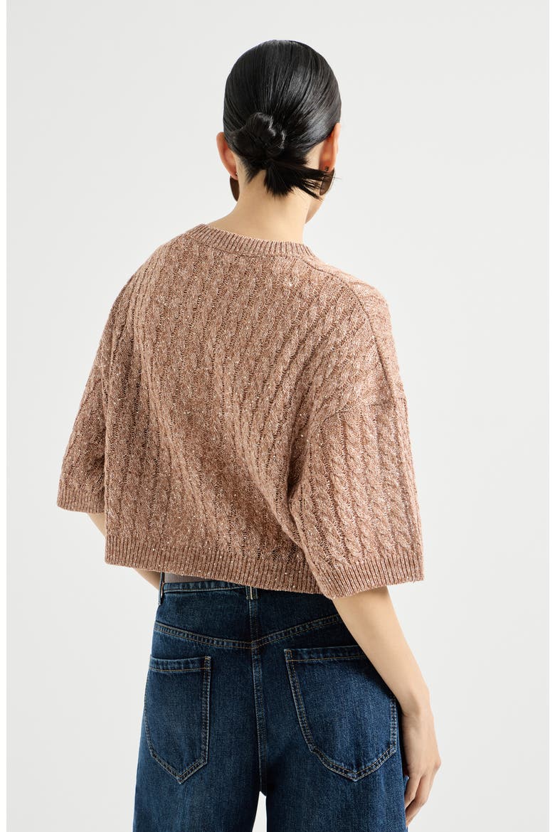 Dazzling cable cardigan, Alternate, color, Brown