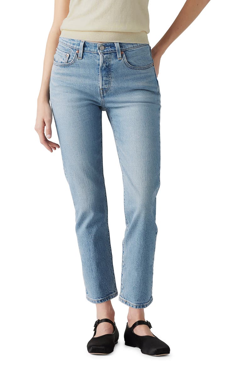 Levi's 501<sup>®</sup> High Waist Crop Straight Leg Jeans, Main, color, No Rush