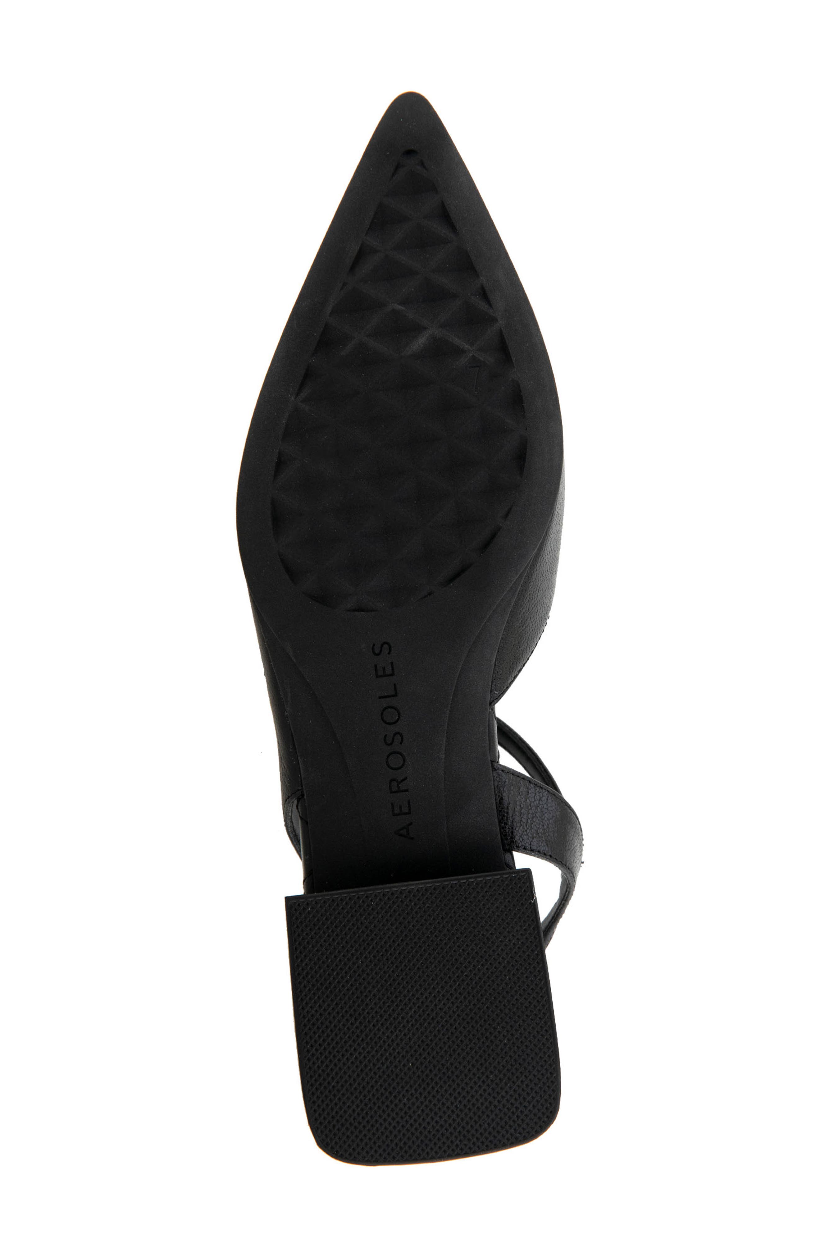 Napoli Pointed Toe Slingback Flat, Alternate, color, BLACK SHINY LEATHER