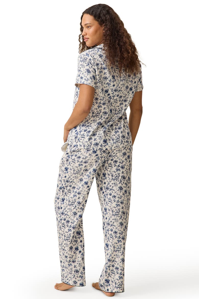 Cotton Blend Pajama Set, Alternate, color, Navy Toile
