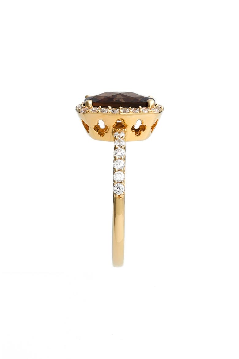 'Aria' Rectangle Cushion Cut Ring, Alternate, color, GOLD/ SMOKEY QUARTZ