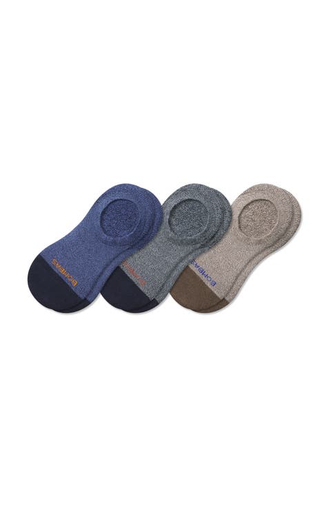 Assorted 3-Pack Marl Cushioned No-Show Socks