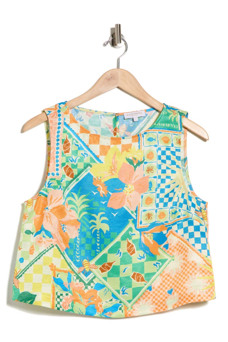 Mabel Sleeveless Top, Alternate, color, GARDEN PRINT