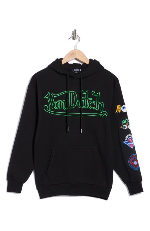 Von Dutch Patch Sleeve Hoodie In Blue