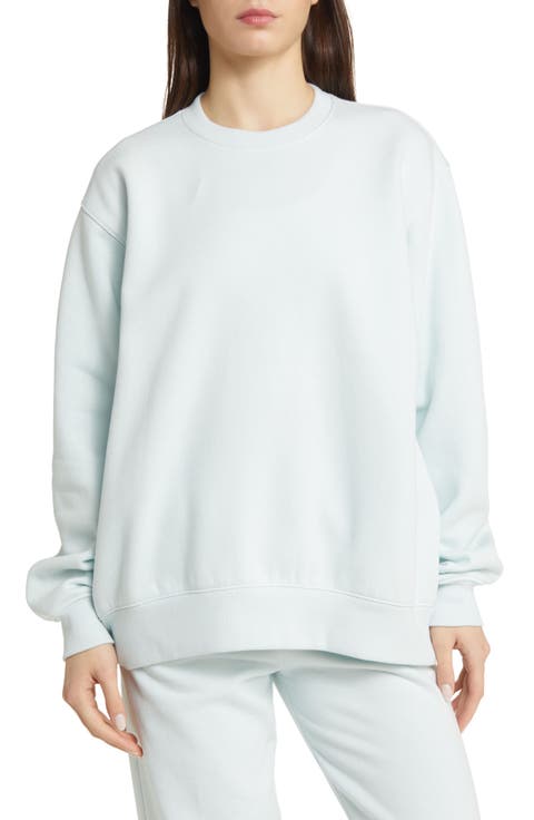 Fleece Detail Oversize Crewneck Sweatshirt