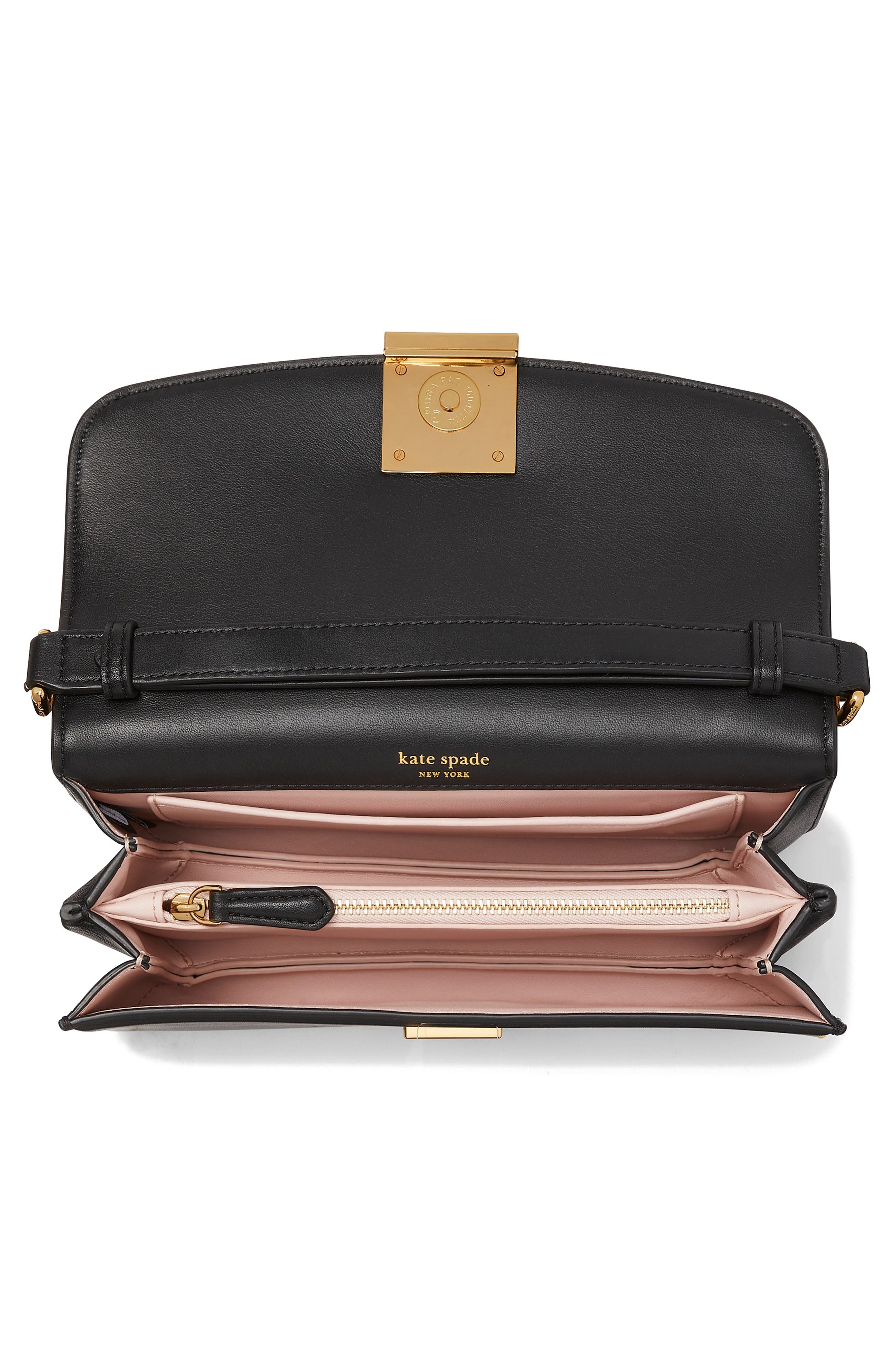 Kate Spade New York small dakota smooth leather crossbody bag, Alternate, color, Black