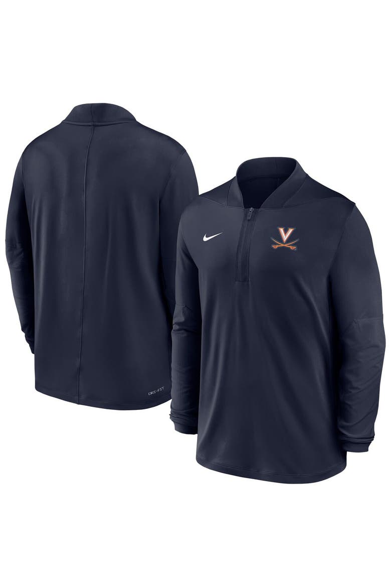 Men's Nike  Navy Virginia Cavaliers Dri-FIT Half-Zip Pullover, Main, color, Navy