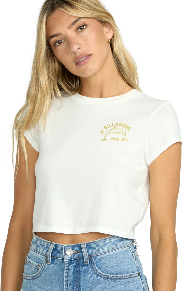 Billabong Sunshine Surf Cotton Graphic Baby Tee, Alternate, color, Salt Crystal