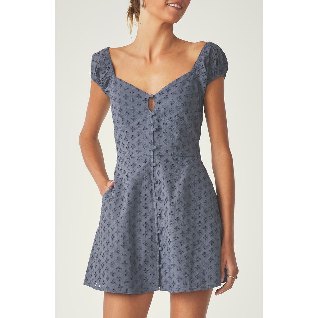 Florence By Mills Cap Sleeve Eyelet Minidress In Gray